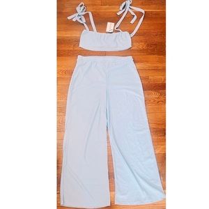 Chic Blue Missguided Crop Top & Pants